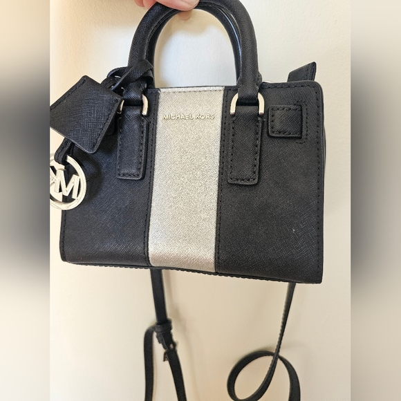 Michael Kors Black and Silver Women's Mini Bag - Picture 6 of 7